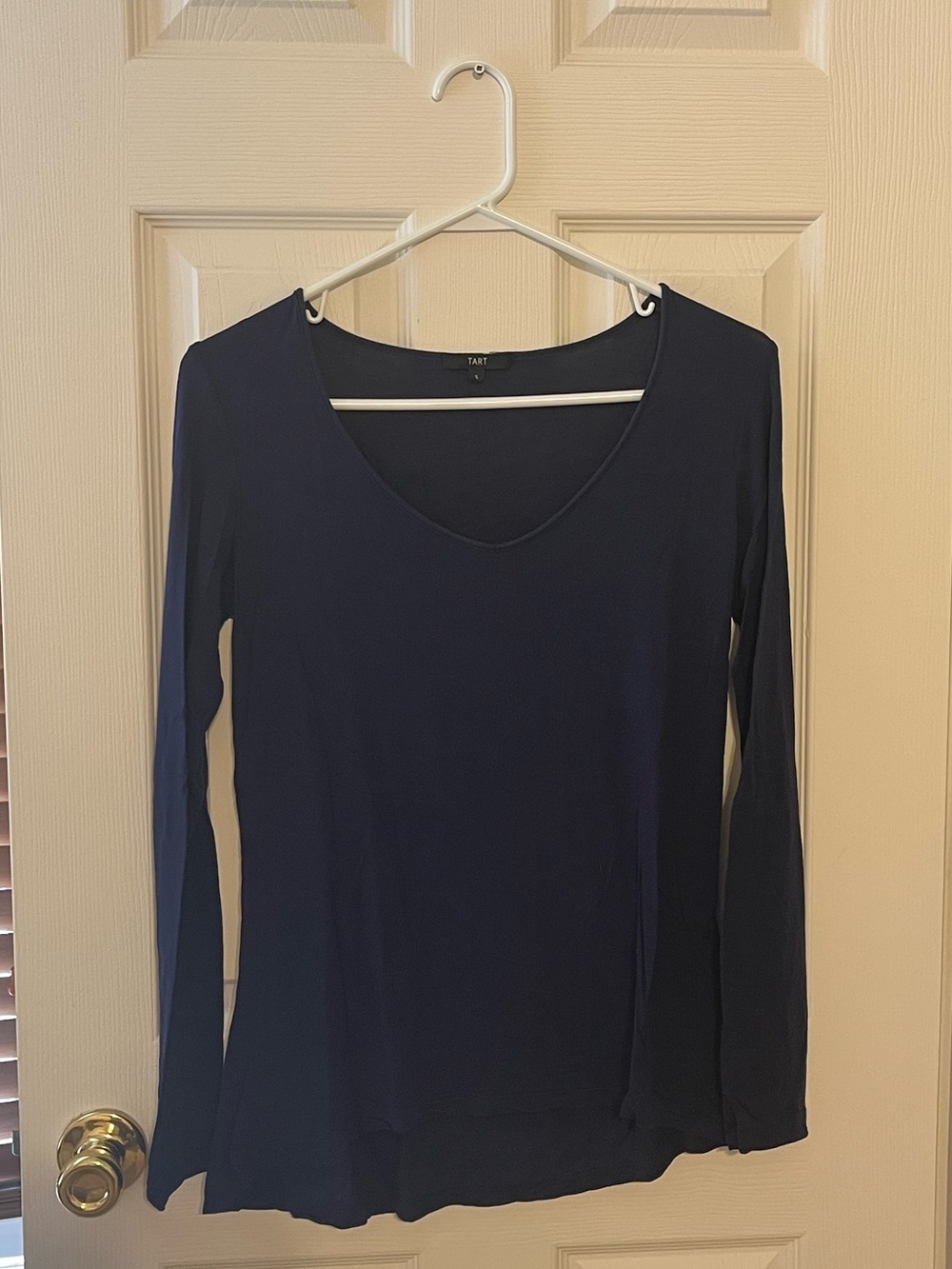 Tart Navy Long Sleeve V-Neck Top